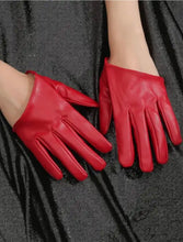 Load image into Gallery viewer, Red half hand gloves